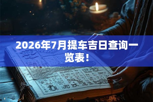 2026年7月提车吉日查询一览表！
