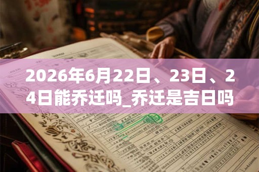 2026年6月22日、23日、24日能乔迁吗_乔迁是吉日吗 2026年6月22日、23日、24日能乔迁吗_乔迁是吉日吗