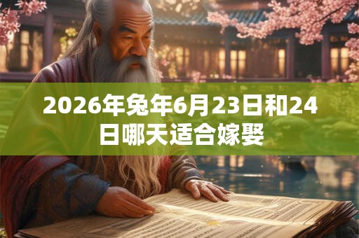 2026年兔年6月23日和24日哪天适合嫁娶