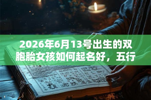 2026年6月13号出生的双胞胎女孩如何起名好，五行属什么？