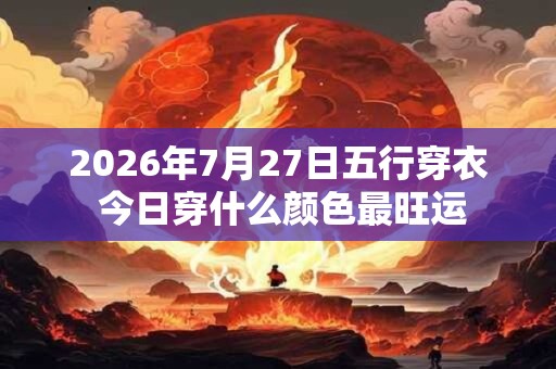 2026年7月27日五行穿衣 今日穿什么颜色最旺运