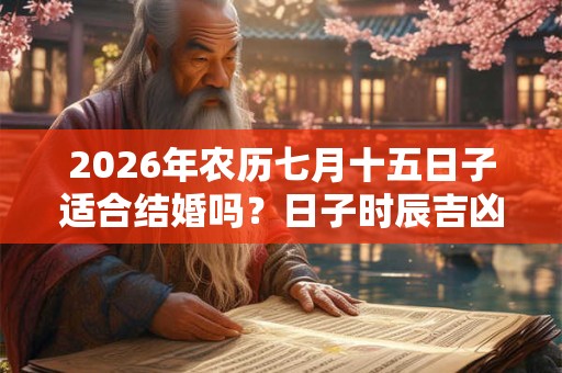 2026年农历七月十五日子适合结婚吗？日子时辰吉凶？