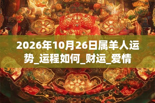 2026年10月26日属羊人运势_运程如何_财运_爱情 2026年10月26日属羊人运势_运程如何_财运_爱情
