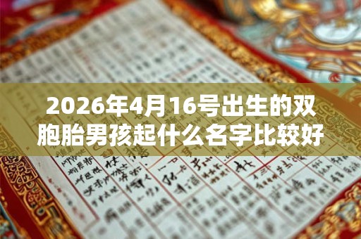 2026年4月16号出生的双胞胎男孩起什么名字比较好，五行属什么