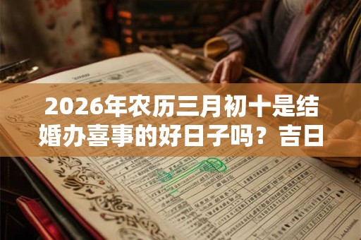 2026年农历三月初十是结婚办喜事的好日子吗？吉日怎么看？