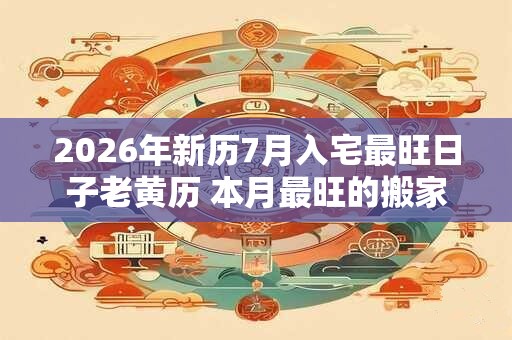 2026年新历7月入宅最旺日子老黄历 本月最旺的搬家日子
