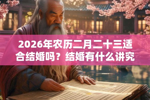 2026年农历二月二十三适合结婚吗？结婚有什么讲究？