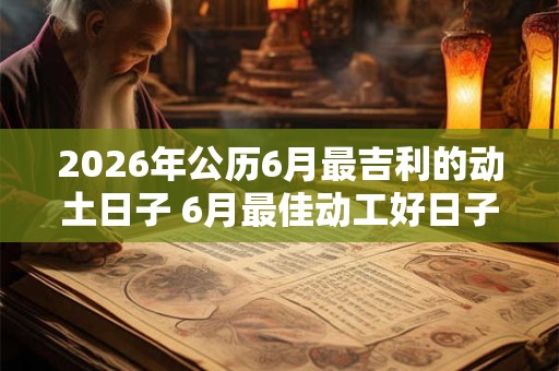 2026年公历6月最吉利的动土日子 6月最佳动工好日子