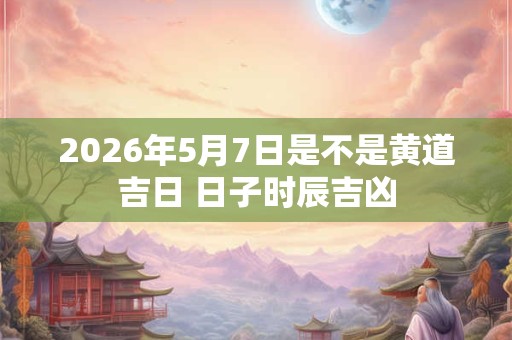 2026年5月7日是不是黄道吉日 日子时辰吉凶