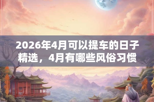 2026年4月可以提车的日子精选，4月有哪些风俗习惯？