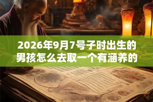2026年9月7号子时出生的男孩怎么去取一个有涵养的名字