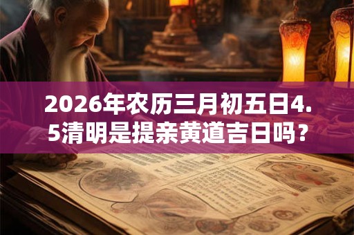 2026年农历三月初五日4.5清明是提亲黄道吉日吗？