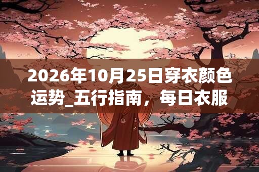 2026年10月25日穿衣颜色运势_五行指南,每日衣服颜色幸运色 2026年10月25日穿衣颜色运势_五行指南,每日衣服颜色幸运色
