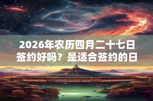2026年农历四月二十七日签约好吗?是适合签约的日子吗? 2026年农历四月二十七日签约好吗?是适合签约的日子吗?