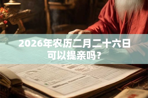 2026年农历二月二十六日可以提亲吗？