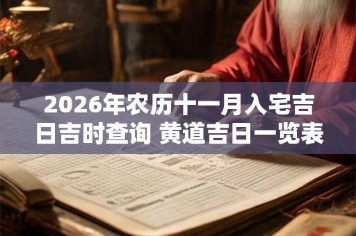 2026年农历十一月入宅吉日吉时查询 黄道吉日一览表