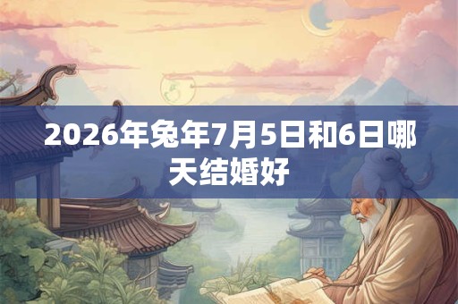 2026年兔年7月5日和6日哪天结婚好