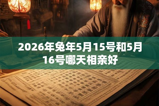 2026年兔年5月15号和5月16号哪天相亲好
