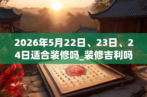 2026年5月22日、23日、24日适合装修吗_装修吉利吗 2026年5月22日、23日、24日适合装修吗_装修吉利吗