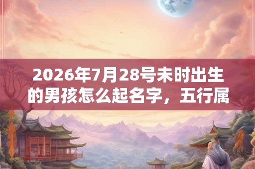 2026年7月28号未时出生的男孩怎么起名字，五行属什么