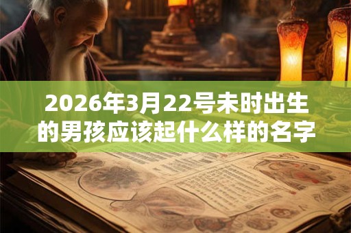 2026年3月22号未时出生的男孩应该起什么样的名字