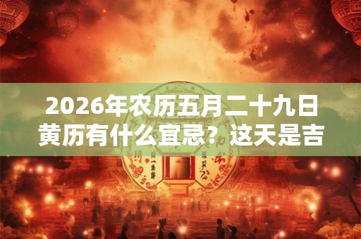 2026年农历五月二十九日黄历有什么宜忌？这天是吉日吗？