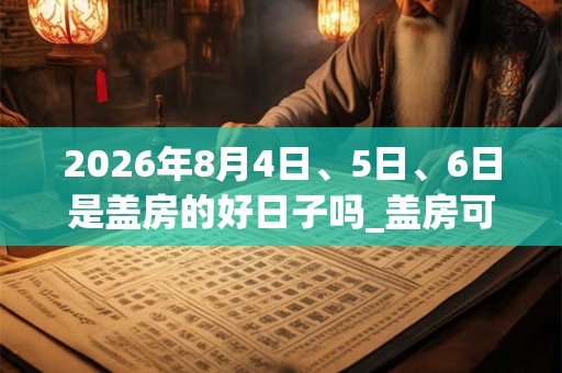 2026年8月4日、5日、6日是盖房的好日子吗_盖房可以吗 2026年8月4日、5日、6日是盖房的好日子吗_盖房可以吗
