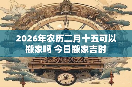 2026年农历二月十五可以搬家吗 今日搬家吉时 2026年农历二月十五可以搬家吗 今日搬家吉时