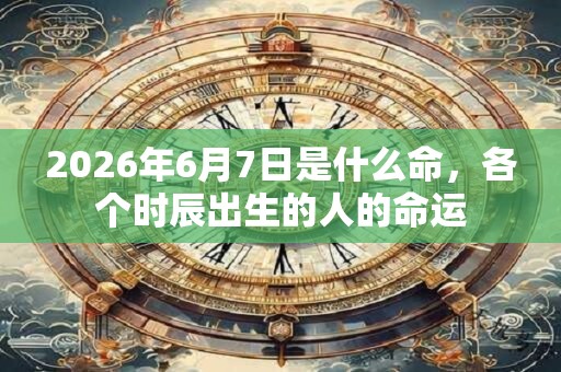 2026年6月7日是什么命,各个时辰出生的人的命运 2026年6月7日是什么命,各个时辰出生的人的命运