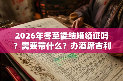 2026年冬至能结婚领证吗?需要带什么?办酒席吉利吗? 2026年冬至能结婚领证吗?需要带什么?办酒席吉利吗?