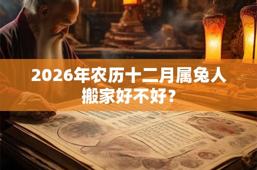 2026年农历十二月属兔人搬家好不好? 2026年农历十二月属兔人搬家好不好?