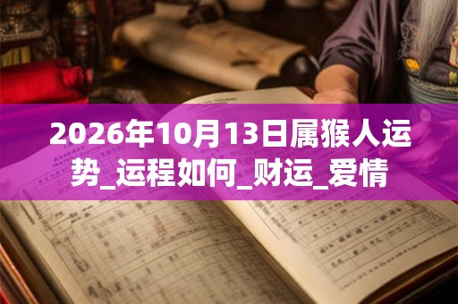 2026年10月13日属猴人运势_运程如何_财运_爱情