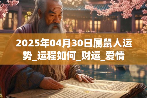 2025年04月30日属鼠人运势_运程如何_财运_爱情