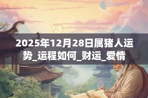 2025年12月28日属猪人运势_运程如何_财运_爱情 2025年12月28日属猪人运势_运程如何_财运_爱情