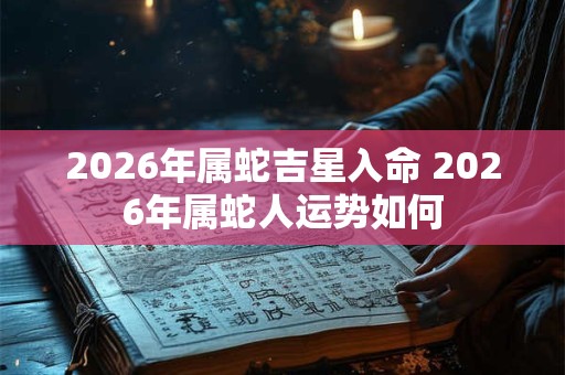 2026年属蛇吉星入命 2026年属蛇人运势如何