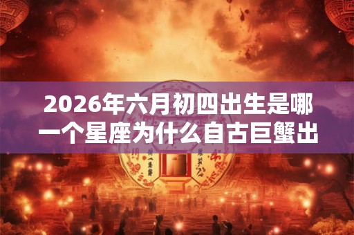 2026年六月初四出生是哪一个星座为什么自古巨蟹出渣女