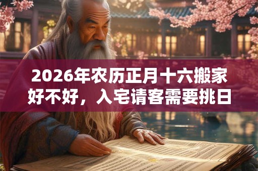 2026年农历正月十六搬家好不好，入宅请客需要挑日子吗？
