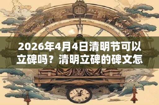 2026年4月4日清明节可以立碑吗？清明立碑的碑文怎么写？
