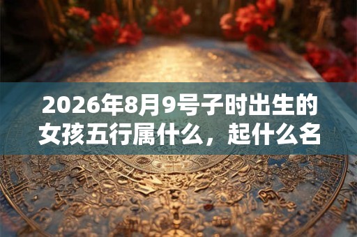2026年8月9号子时出生的女孩五行属什么，起什么名字好