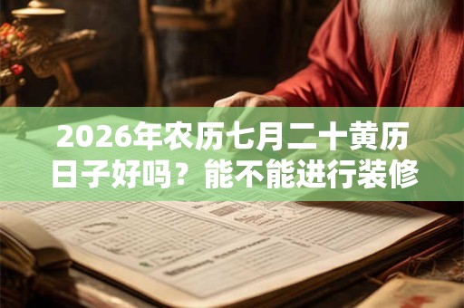 2026年农历七月二十黄历日子好吗？能不能进行装修呢？