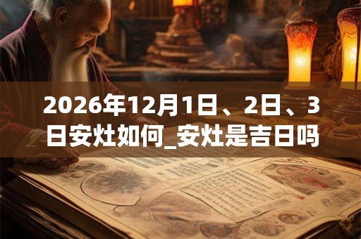 2026年12月1日、2日、3日安灶如何_安灶是吉日吗