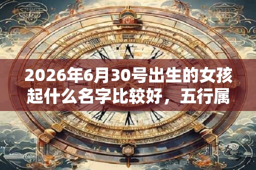 2026年6月30号出生的女孩起什么名字比较好,五行属什么 2026年6月30号出生的女孩起什么名字比较好,五行属什么