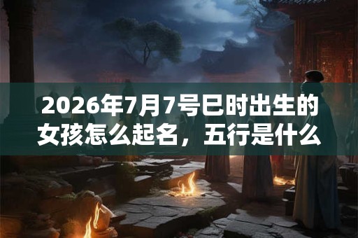 2026年7月7号巳时出生的女孩怎么起名，五行是什么？