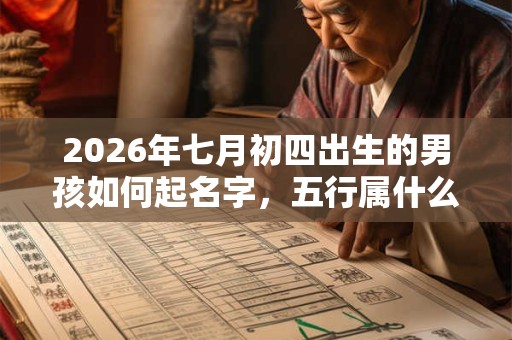 2026年七月初四出生的男孩如何起名字，五行属什么
