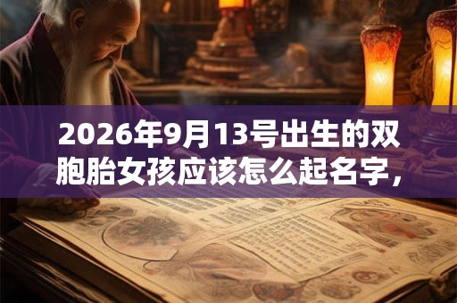 2026年9月13号出生的双胞胎女孩应该怎么起名字，五行属什么？