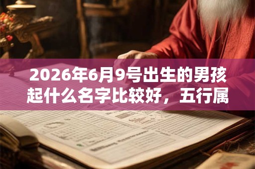 2026年6月9号出生的男孩起什么名字比较好，五行属什么
