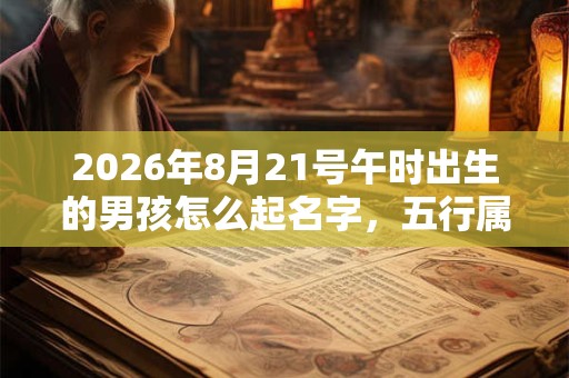 2026年8月21号午时出生的男孩怎么起名字，五行属什么