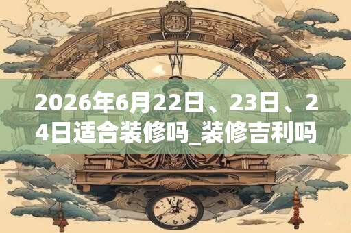 2026年6月22日、23日、24日适合装修吗_装修吉利吗