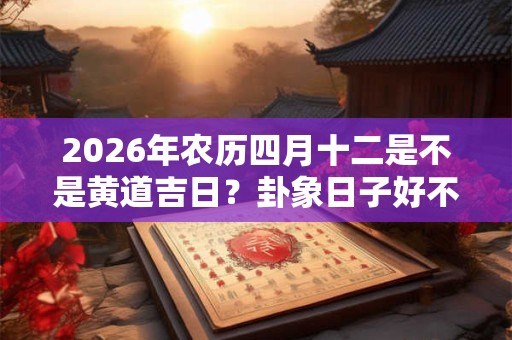 2026年农历四月十二是不是黄道吉日?卦象日子好不好? 2026年农历四月十二是不是黄道吉日?卦象日子好不好?
