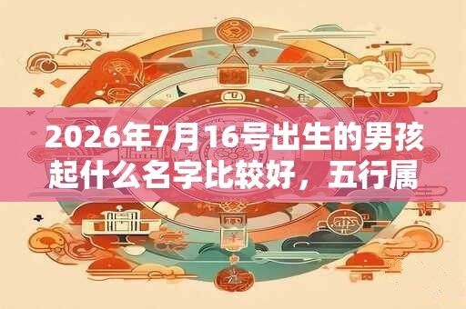 2026年7月16号出生的男孩起什么名字比较好，五行属什么